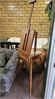 Artist Wood French  Easel Folding w/ art supplies