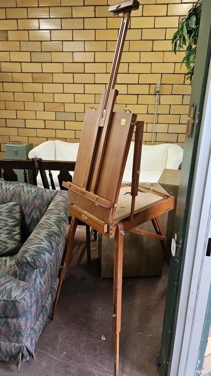 Artist Wood French  Easel Folding w/ art supplies