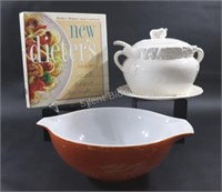 Pyrex Orange Wheat Bowl, Soup Terrain,Cookbook