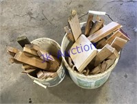 2 buckets of wood scrap