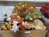 box of fall decorations