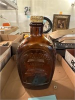 Vintage Amber Log Cabin Bottle - Bicentennial