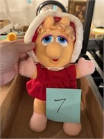 Vintage 1987 Muppets Plush Doll Miss Piggy
