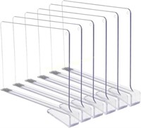 Clear Acrylic Shelf Dividers (5-Pack)