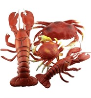 4 pack of fake lobster and crab toy / decor