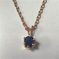$240 Silver Sapphire 18" With 14K Gold Filled And