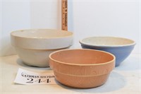 (3) Stoneware Bowls