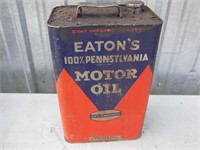 Eaton's 8 Quart Antique Pennsylvania Oil Tin