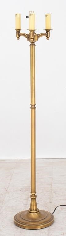 Brass Four-Light Candelabra-Form Floor Lamp