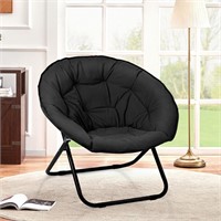 Grezone Folding Saucer Chair  Oversized  Black