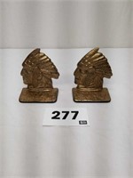 Indian Head Cast Metal Bookends