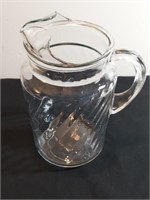 Swirl Optic Clear Glass Pitcher Anchor Hocking.