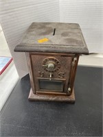 Antique P.O. Box coin bank