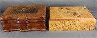 Antique Set of Wooden Santa Lucia Jewelery Boxes
