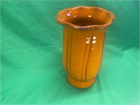Large orange Glazed Vase 13 inch