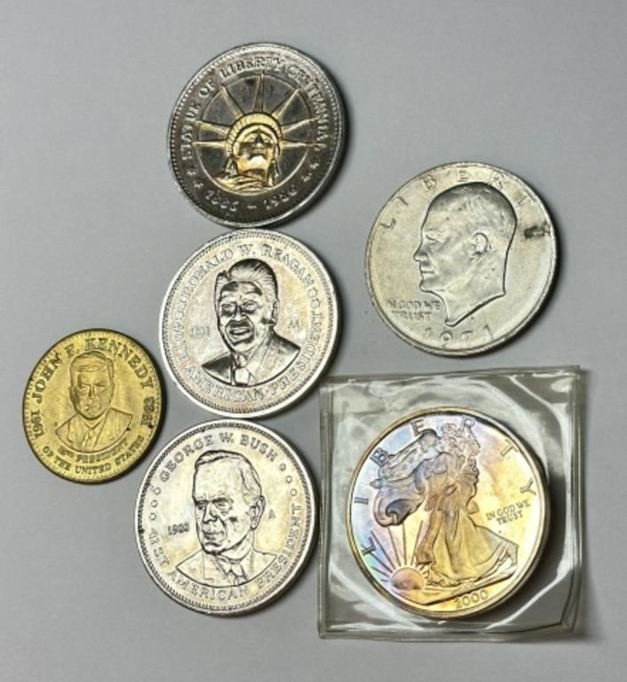 1 oz Silver Round, Eisenhower $1, Commemoratives