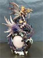 Medieval Fairy on Purple Glitter Dragon