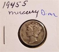 1945 S Mercury Silver Dime