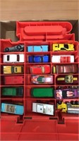 Hot Wheels Carrying Case and Cars Lot