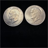 Coins: Lot of 2 1971D Eisenhower Dollars