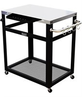 NUUK Double-Shelf Rolling Outdoor Dining Cart