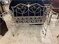 ORNATE METAL OUTDOOR GARDEN BENCH - 35.5 in x 54