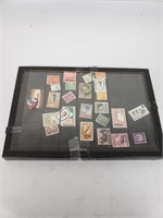 Foreign Stamps in Display Case