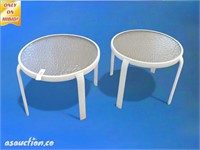 2 glass top patio side tables