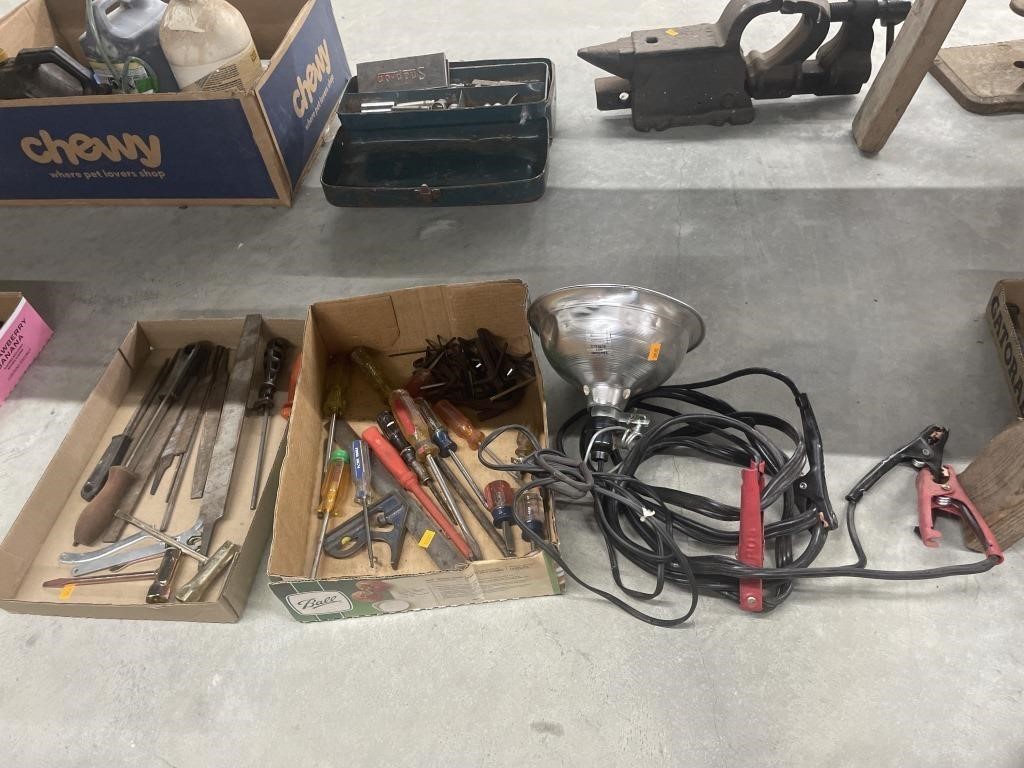 Files, misc tools, light, jumper cables