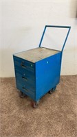 Vintage Industrial Rolling 3 Drawer (with Key)Cabi