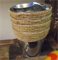 Nasco Italy Aluminum Cups and Twine Wrapped Bucket