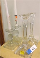 Lot of Clear Candle Holders