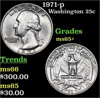 1971-p Washington Quarter 25c Grades GEM+ Unc