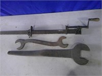 antique wrenches and clamp