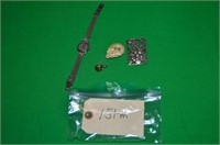 STERLING PIN, 14KGF EARLY WATCH & VICTORIAN HAIRPN