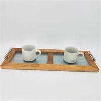 Hearth & Hands Stoneware Mugs Coffee Tray