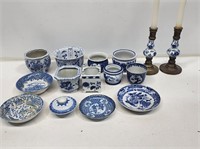 Assorted Blue and White China Pieces