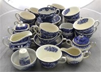 Lot of 28 Assorted Blue/White Transferware Items