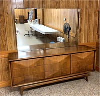 Mid Century Dresser with Beveled Mirror