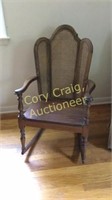 Old Cane Back Rocking Chair