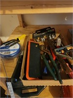 Assorted hand tools box lot