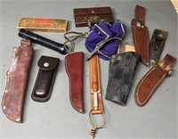 Large Lot of Knives Sheaths & Accessories