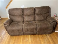 7' COUCH WITH RECLINERS ON EACH END