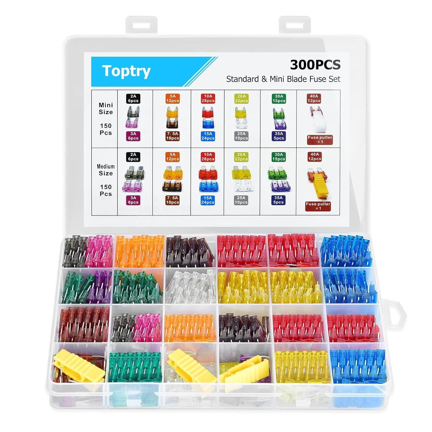 300Pcs Car Fuses Assortment Kit