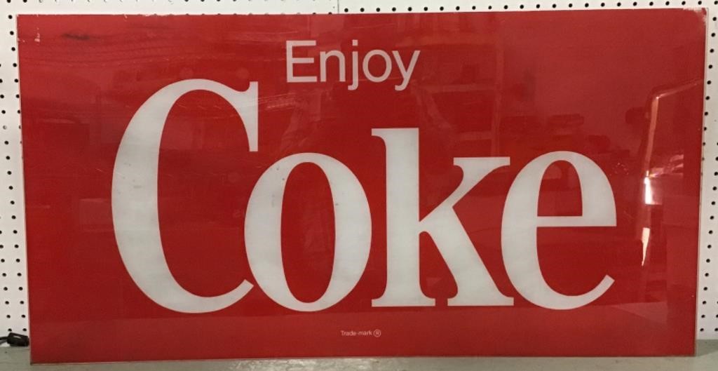 Plexi Coca Cola sign 43"x22"