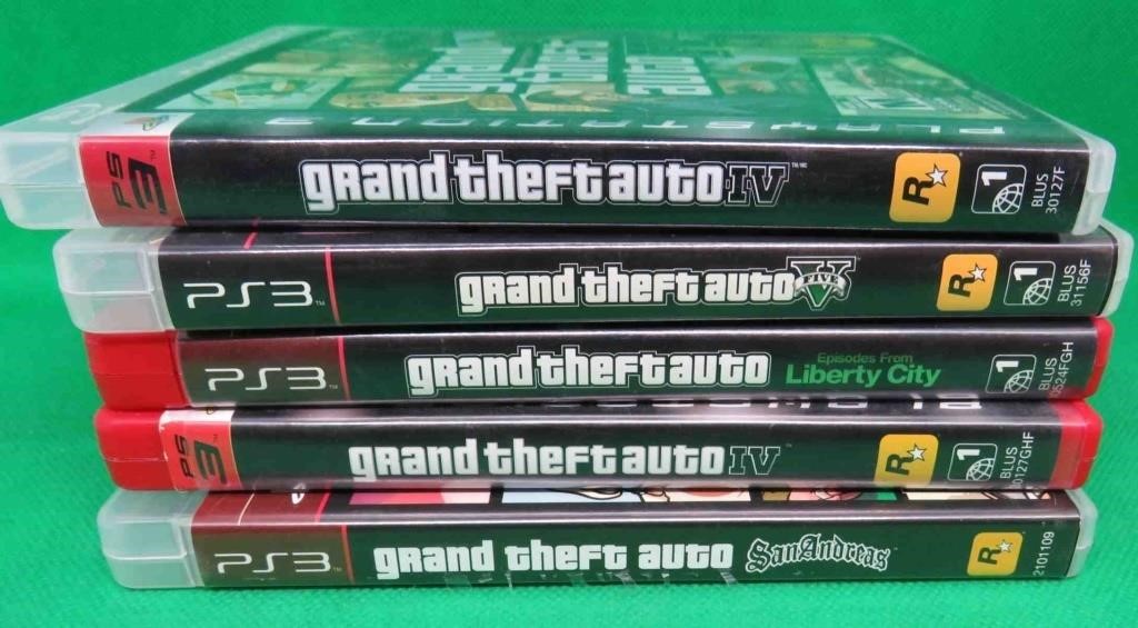 5x Sony PS3 Video Games Grand Theft Auto Variety