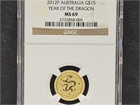 2012 P MS 69 Year Of the Dragon Gold Coin