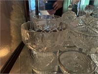 HEAVY LEAD CRYSTAL ETCHED BOWL