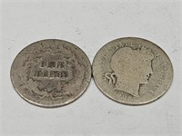 2-1906 O Barber Silver Dimes