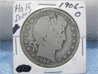 1906-O Silver Barber Half Dollar - 90% Silver